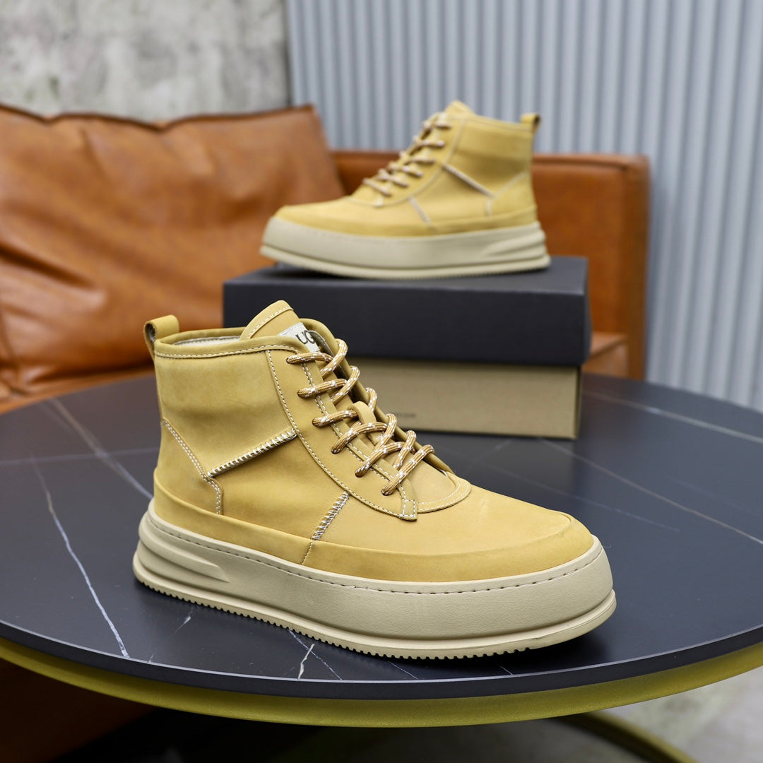 UGG High-Top Sneaker | Butter Yellow Leather & Shearling