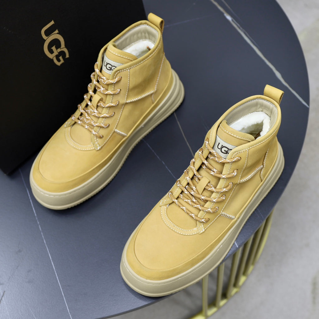 UGG High-Top Sneaker | Butter Yellow Leather & Shearling