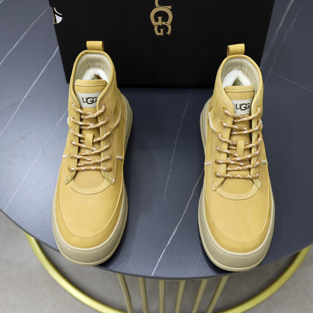 UGG High-Top Sneaker | Butter Yellow Leather & Shearling
