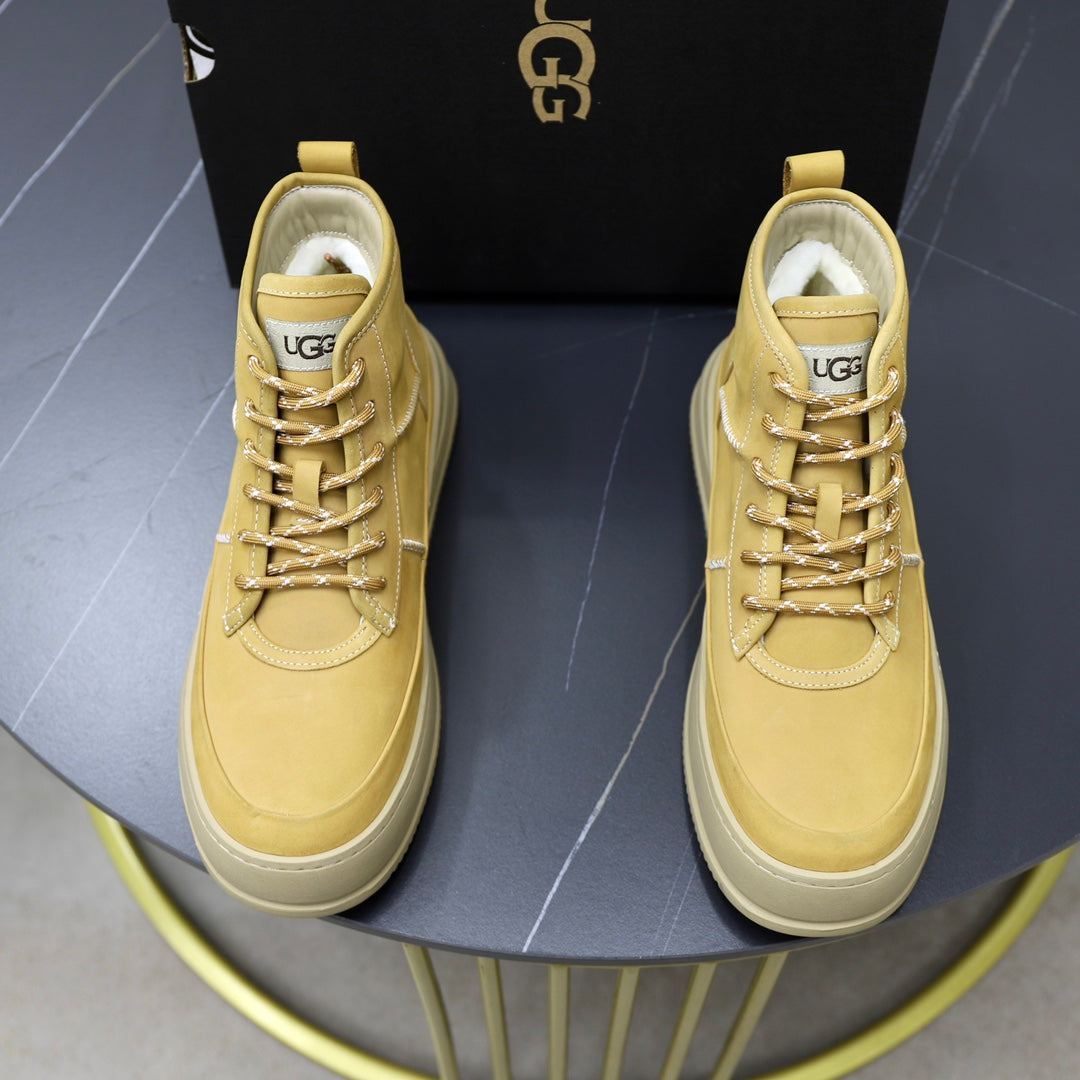 UGG High-Top Sneaker | Butter Yellow Leather & Shearling