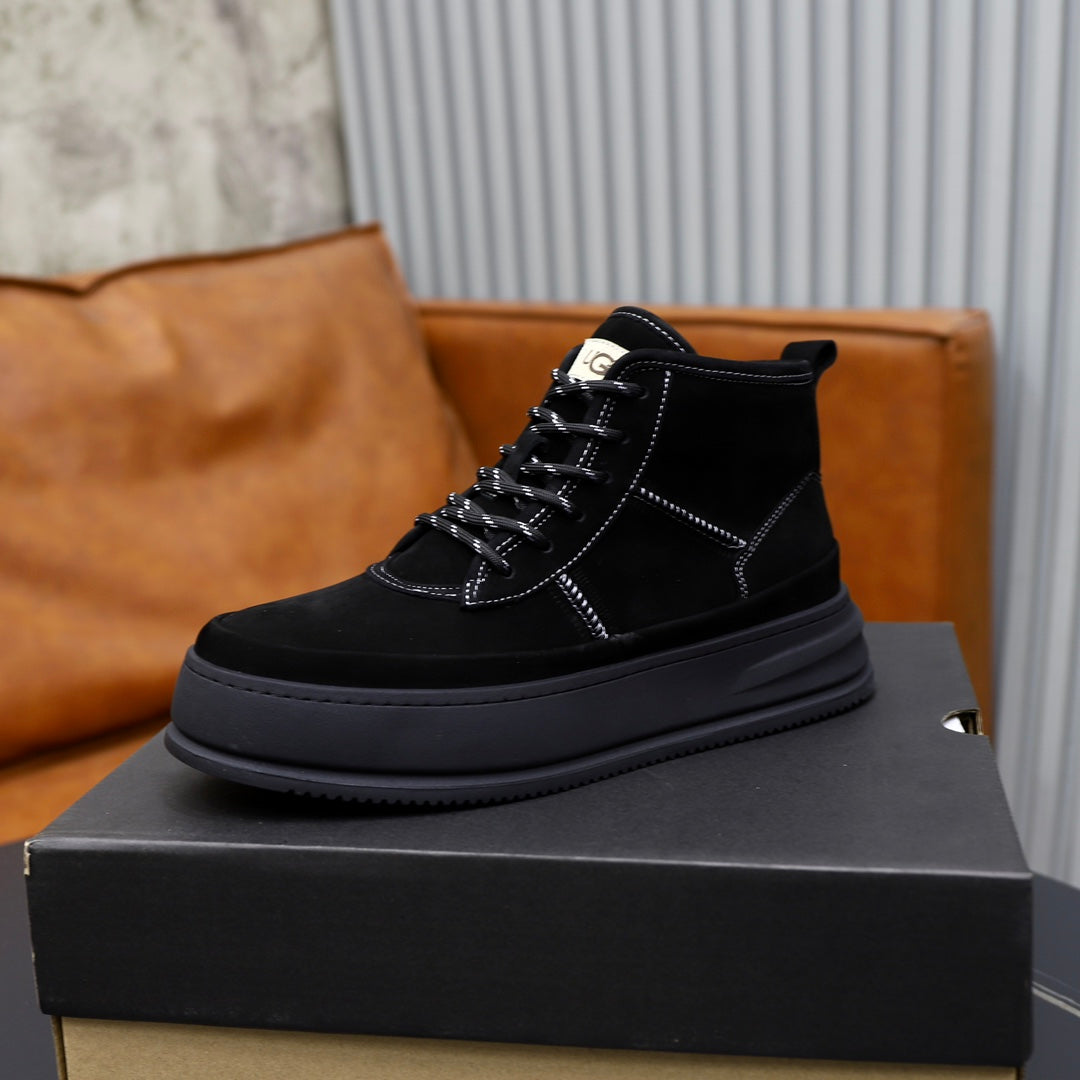 UGG High-Top Sneaker | Black Suede & Contrast Stitch