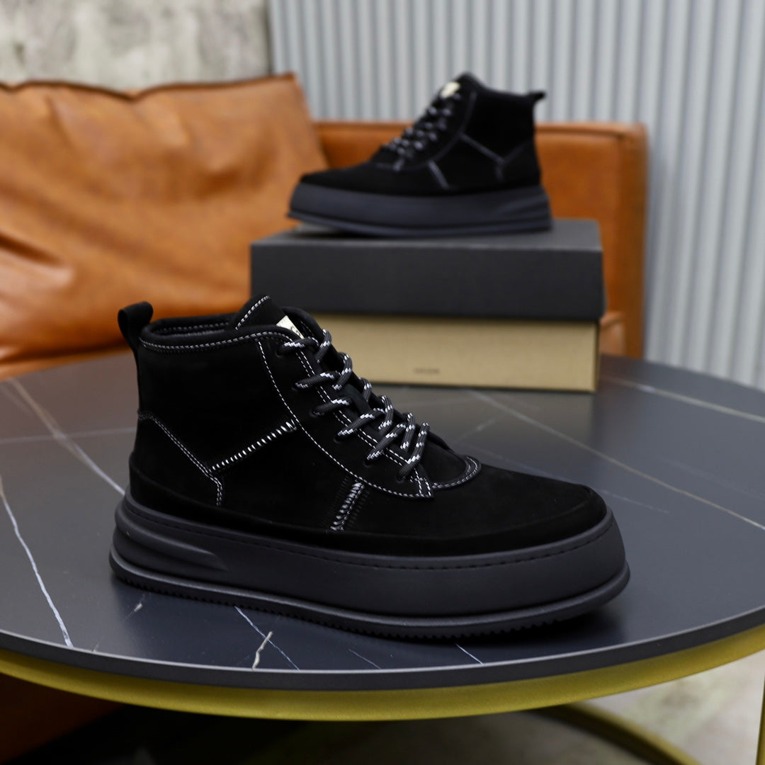 UGG High-Top Sneaker | Black Suede & Contrast Stitch