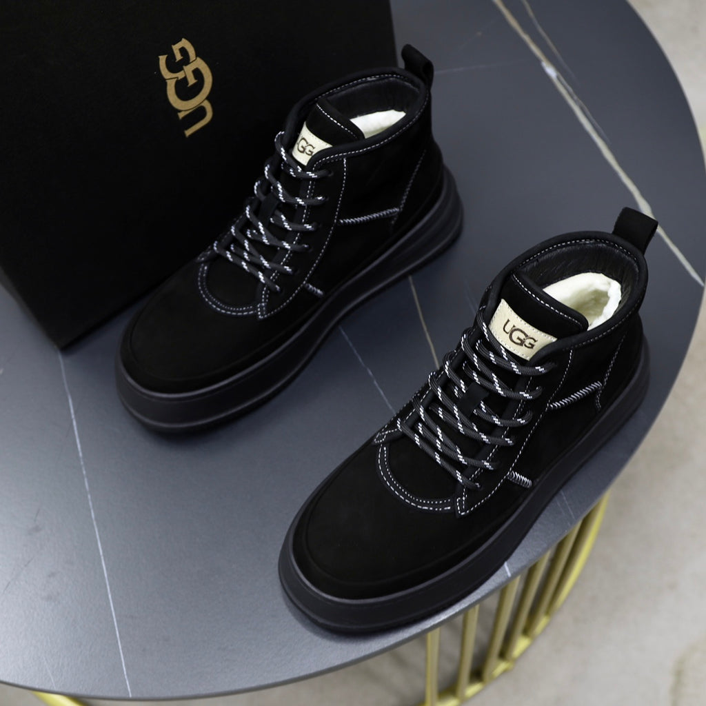 UGG High-Top Sneaker | Black Suede & Contrast Stitch
