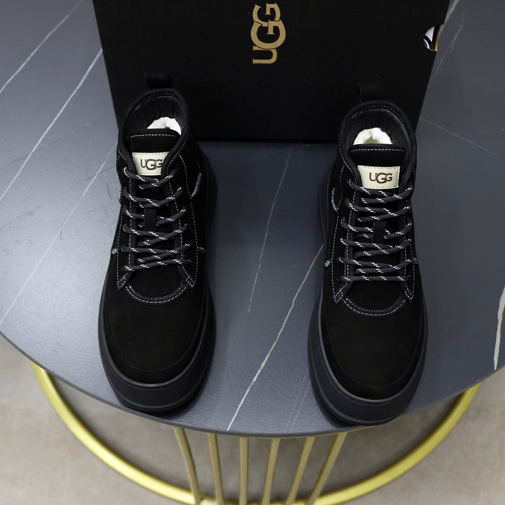UGG High-Top Sneaker | Black Suede & Contrast Stitch
