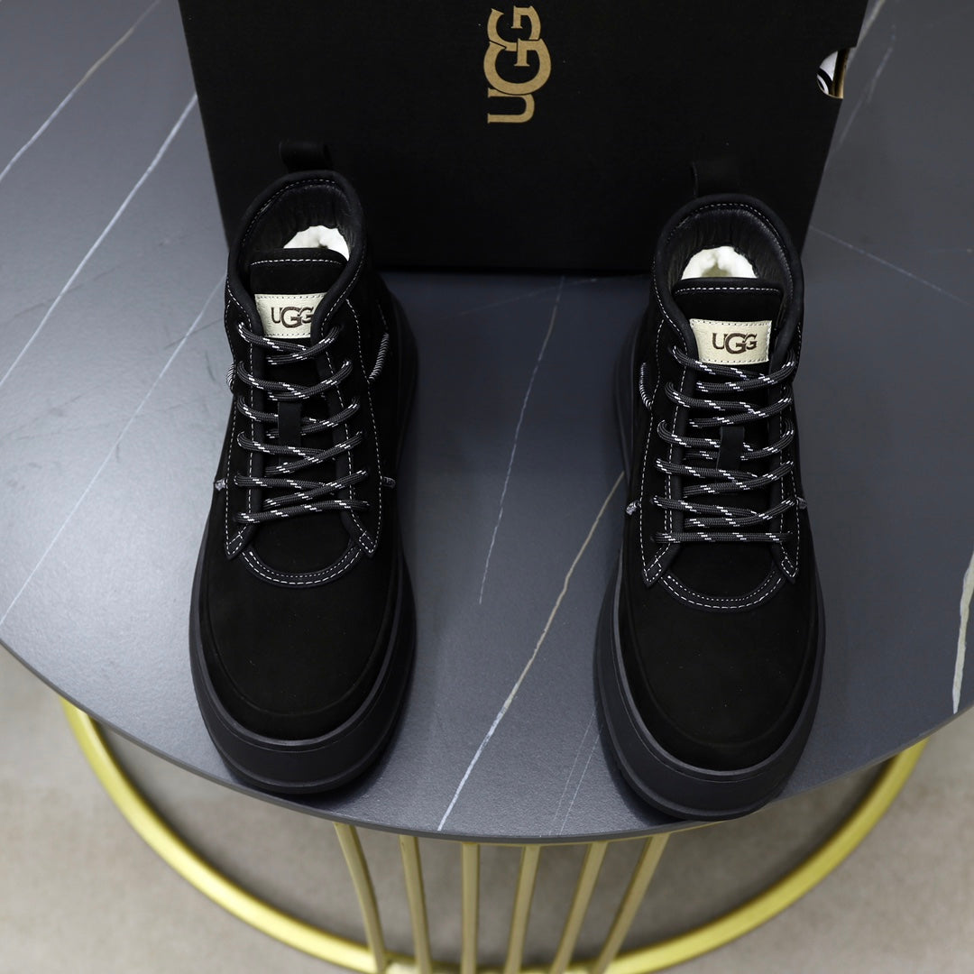 UGG High-Top Sneaker | Black Suede & Contrast Stitch
