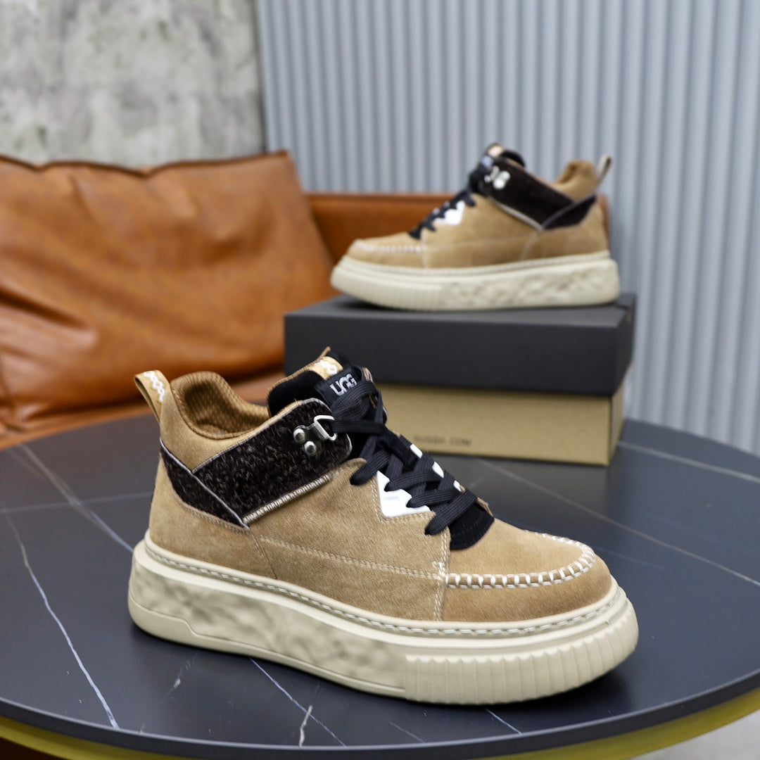 UGG Low-Top Sneaker | Sand Suede & Black Woven | EU 39–44