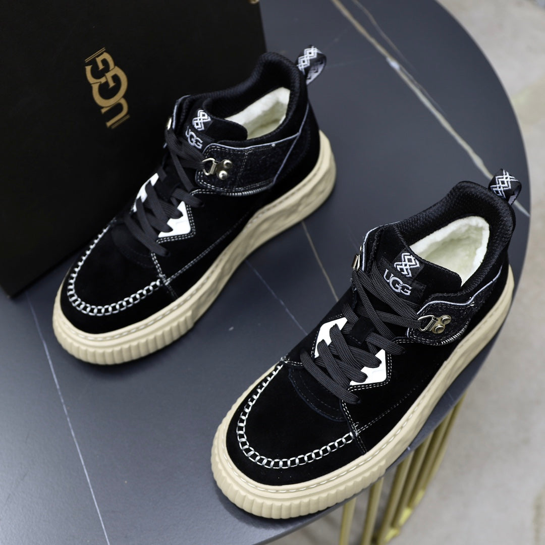 UGG High-Top Sneaker | Black Suede & Shearling | EU 39–44