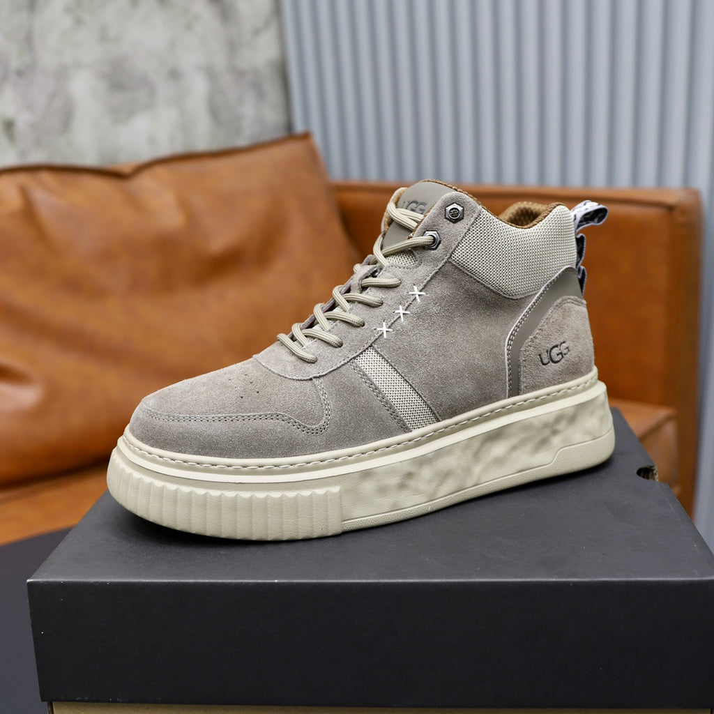 UGG High-Top Sneaker | Stone Grey Suede & Shearling