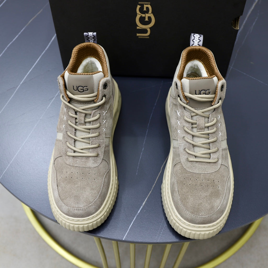 UGG High-Top Sneaker | Stone Grey Suede & Shearling