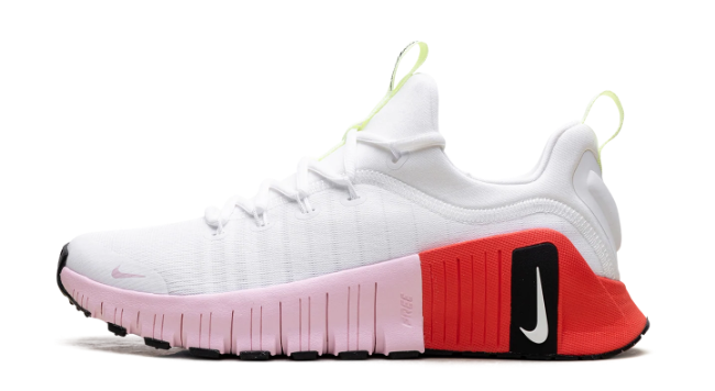 Nike Free Metcon 6 Women's Training Shoe – White/Barely Volt/Bright Crimson