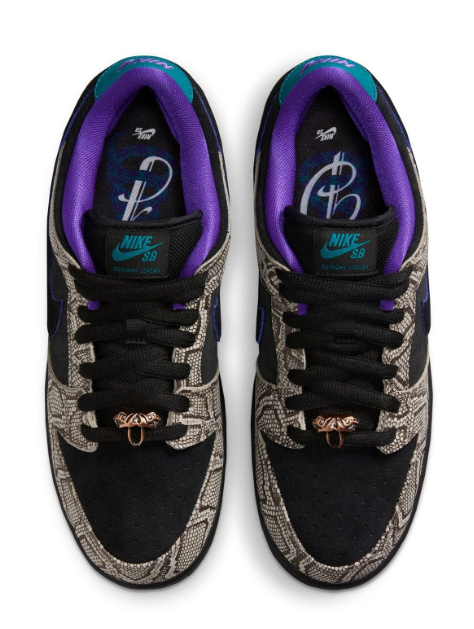Nike SB Dunk Low x Dashawn Jordan 'Snake Skin' – Black / Fierce Purple