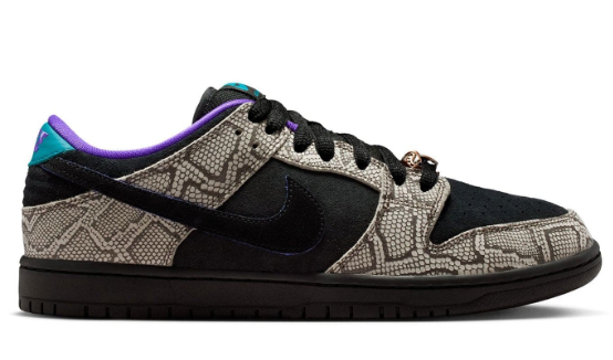 Nike SB Dunk Low x Dashawn Jordan 'Snake Skin' – Black / Fierce Purple